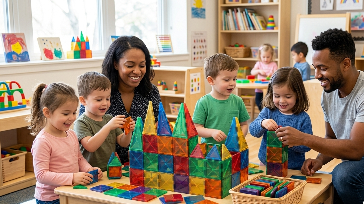 Magnetic building tiles